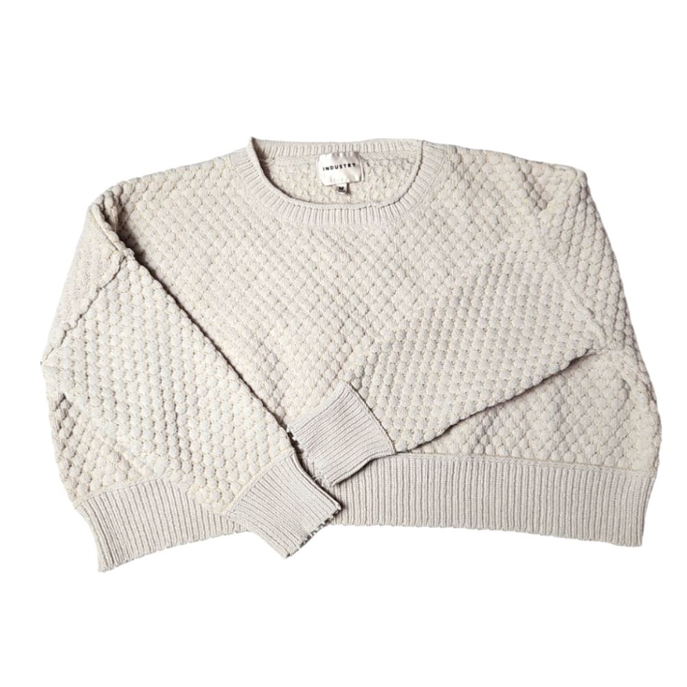 Industry Republic Cropped Ivory Oversized Sweater Women’s Size M